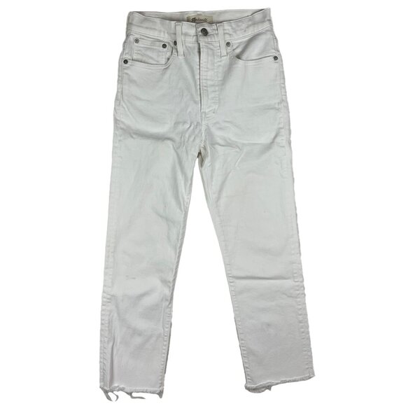 Madewell The Petite Perfect Vintage Jean in Tile White: Raw-Hem Edition Size 24P - Picture 3 of 16